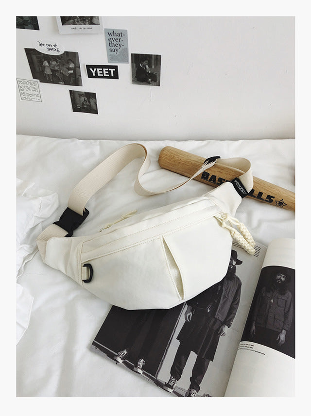 2025Summer New Simple Versatile Large Capacity Canvas Underarm Bag for Outings and Commutes, Niche Design Solid Color Chest Bag