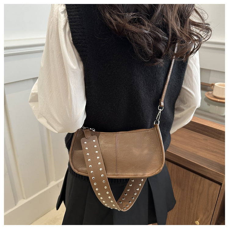 Crossbody Pouch2025Spring New Underarm Bag Niche Handbag Versatile Commuter Single Shoulder Underarm Rivet Women's Bag