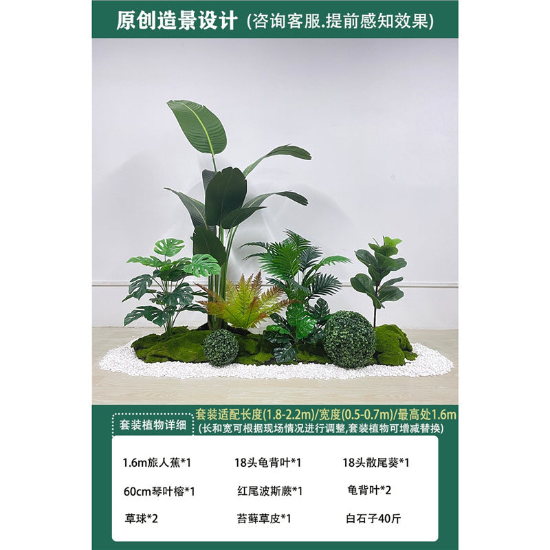 Artificial Plant Landscaping Large Anthurium Traveler's Palm Potted Plant Office Dining Room Staircase Under Cabinet Window Green Plant Decoration