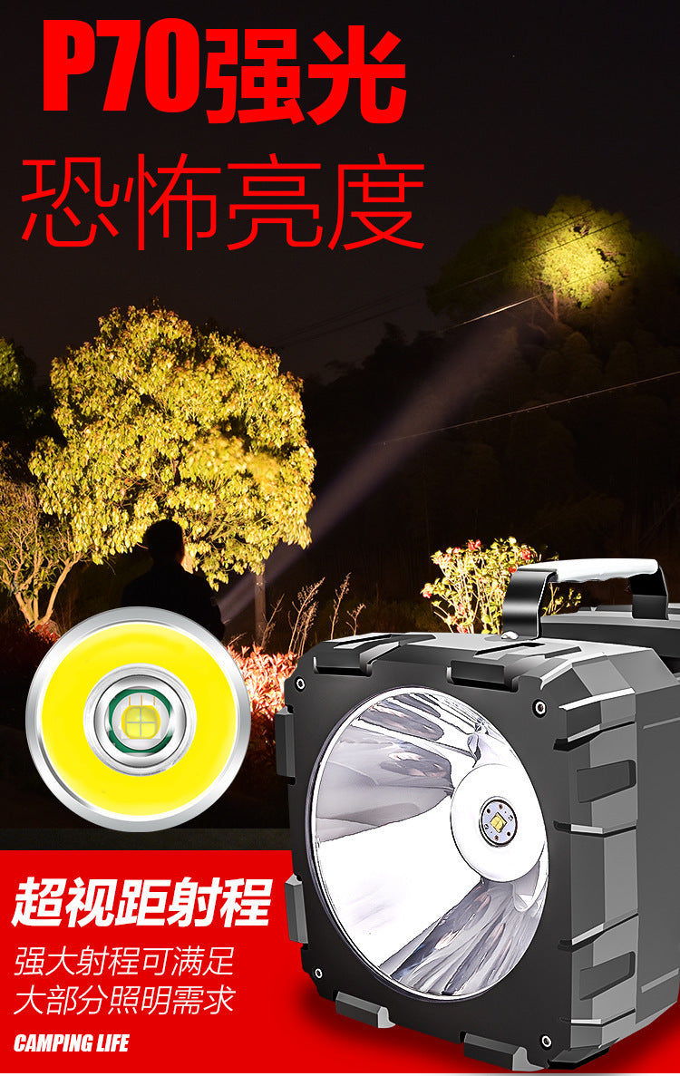 Outdoor Strong Light Bright Spotlight Handheld Lamp Rechargeable Long-Range Multi-Function Household Work High-Power Flashlight