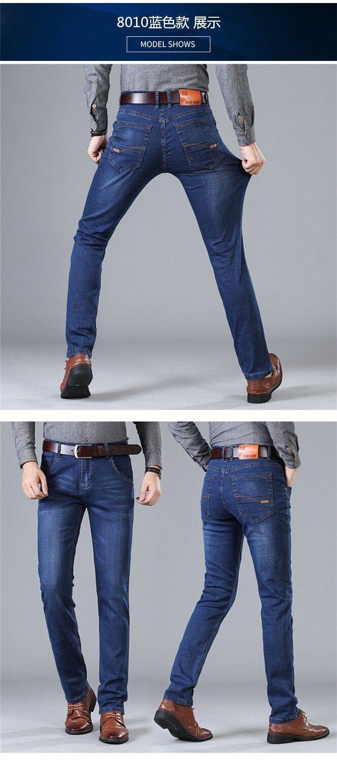 2025Spring Summer Thin Jeans Men Factory Wholesale Straight Mid-Waist Casual Pants Dirt-Resistant Work Versatile Long Pants