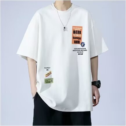 Summer Teenage Suit Boys Short Sleeve T T-shirt Short Sleeve New Style High School Student Trendy Casual Sports Two Pieces