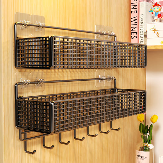 No-Drill Wall-Mounted Storage Rack Dormitory Bedside Storage Basket Dormitory Essentials Wall Hanging Upper Bunk Bed Organizer