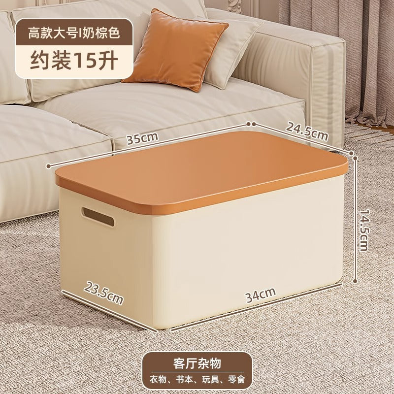 Storage Box with Lid for Household Snacks and Toys, Desktop Organizer, Kitchen Cabinet Plastic Storage Box