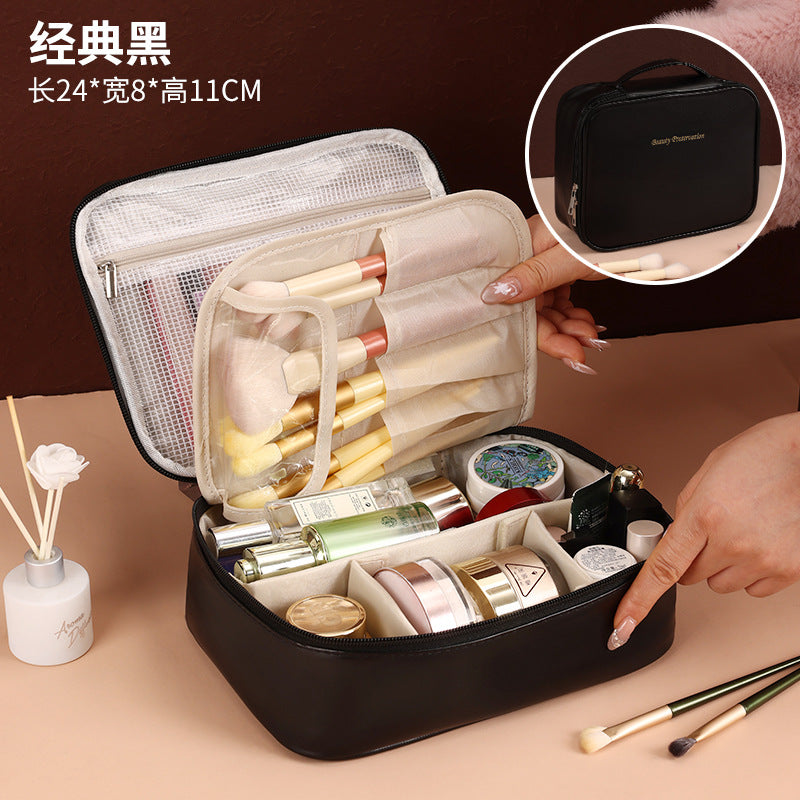 Cross-Border New Detachable Makeup Bag Waterproof Large Capacity Storage Bag Portable Handheld Free Partition Toiletry Bag