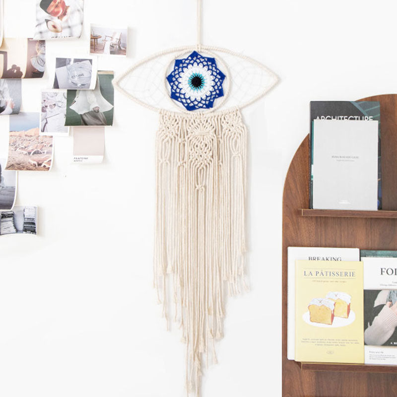 Cross-Border Hot-Selling European Style Artificial Woven Cotton Rope Tapestry Tassel Home Wall Hanging Decoration Soft Furnishing Collection Wholesale