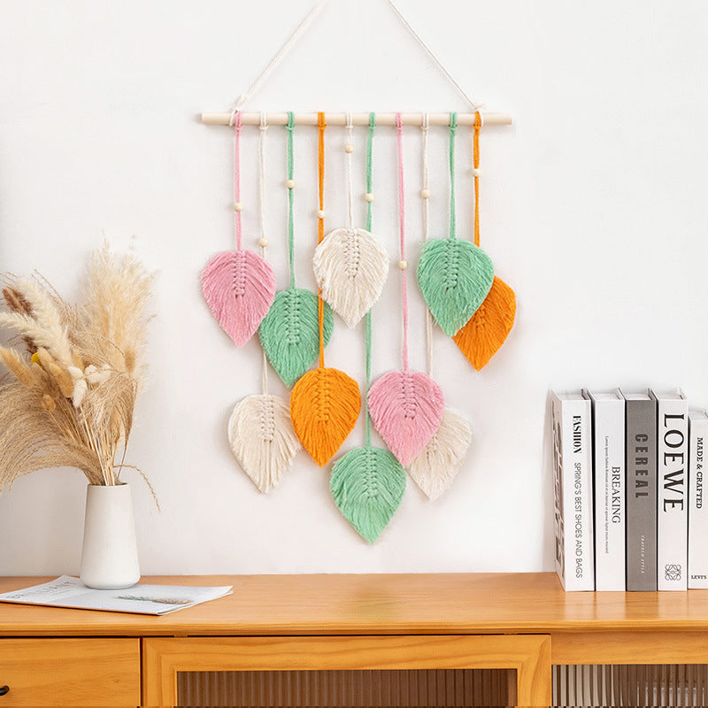 Cross-Border Hot-Selling European Style Artificial Woven Cotton Rope Tapestry Tassel Home Wall Hanging Decoration Soft Furnishing Collection Wholesale