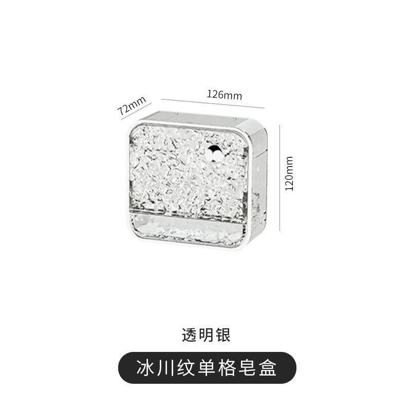Soap Box No-Drill Wall-Mounted Bathroom Storage Box with Flip Cover Soap Holder Draining Soap Rack Double-Layer Soap Box