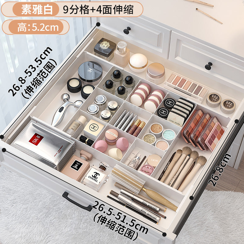 Drawer Divider Storage Box Expandable Dressing Table Cosmetics Kitchen Tableware Desktop Miscellaneous Organizer Box