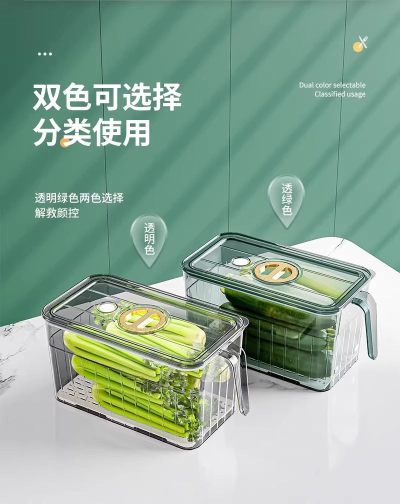 Refrigerator Fresh Storage Box Food Grade Kitchen Special Vegetable Fruit Egg Freezer Storage Organizer Box with Handle
