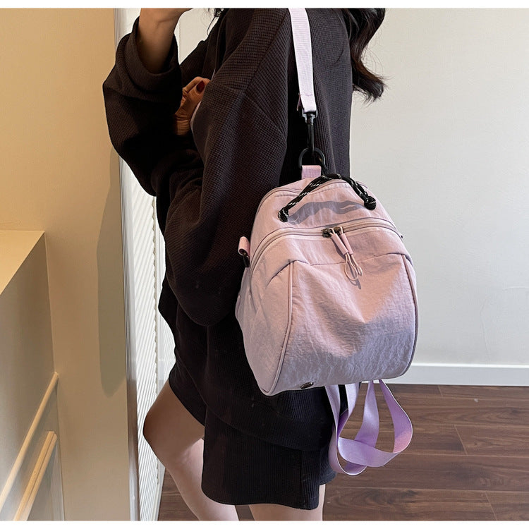 Cross-Border New Japanese Style Shell Small Backpack for Women, Commuting Versatile Crossbody Shoulder Bag, Fashionable Casual Mini Backpack