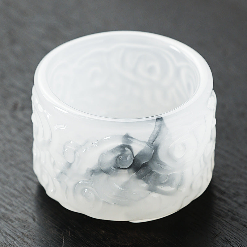2024New High-End Glazed Cloud Pattern Tea Cup Set Single Master Cup Kung Fu Tea Cup Business Gift for Gifting