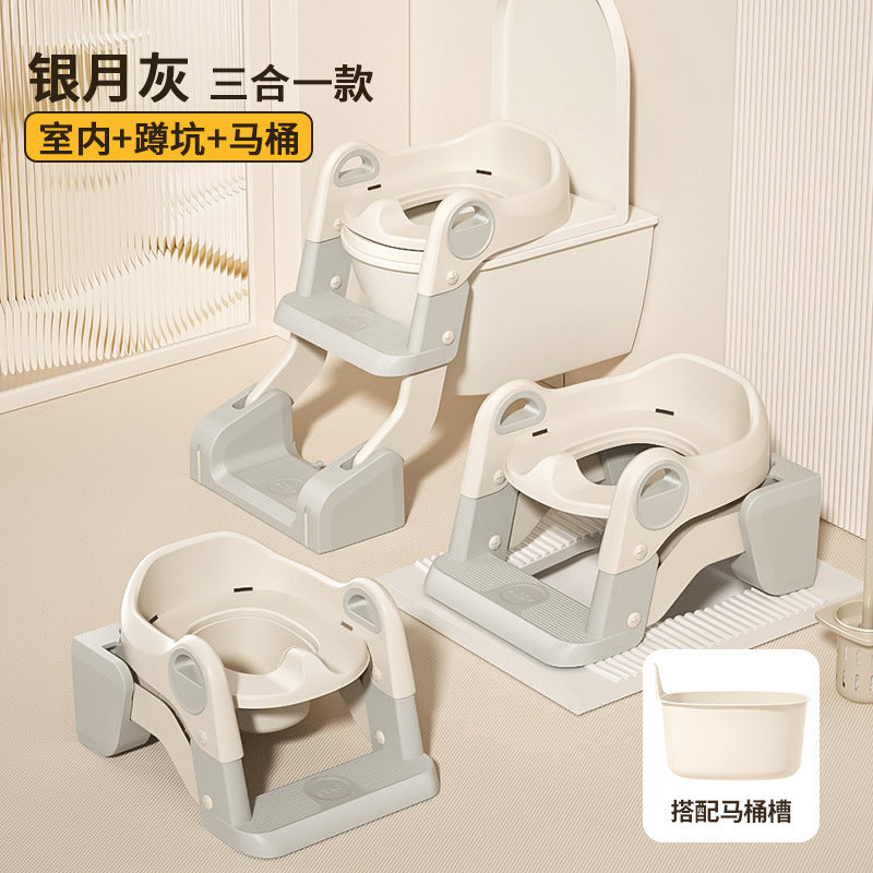 【Same Low Price】Children's Toilet Step Ladder Foldable Baby Potty Training Aid Boys and Girls Infant Handrail Toilet Step Ladder