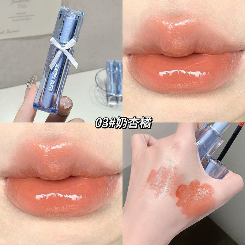 Cross-border Exclusive Hot Sale SENSORY PARTY Butterfly Soft Honey Mirror Lip Gloss Matte Finish Brightening Lip Gloss