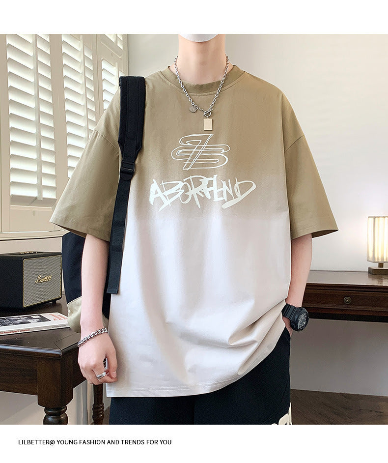 Youth Summer Ice Silk Short Sleeve t T-shirt for boys in summer2025New style junior high and high school student short-sleeve tops