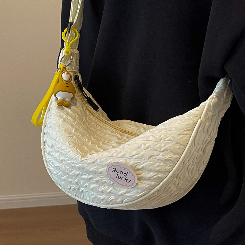 Cute and Versatile Niche Canvas Small Bag for Women2023New Women's Bag Korean Version Crossbody Bag Fashion Single Shoulder Dumpling Bag