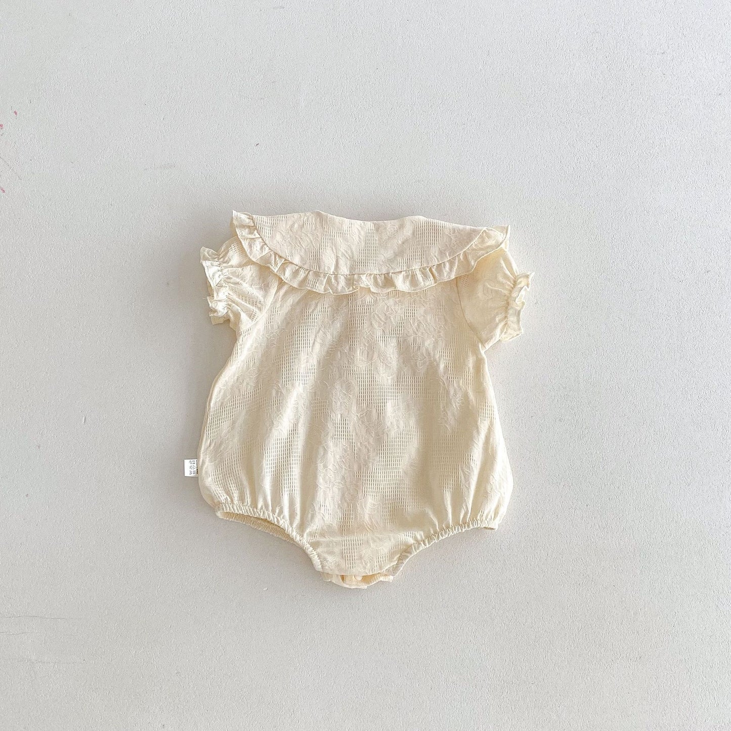 2025New Pure Cotton Girls Summer Clothes Sleeve Three-dimensional Rabbit Doll Collar Lace Baby Harness Fashionable Princess Climbing Clothes