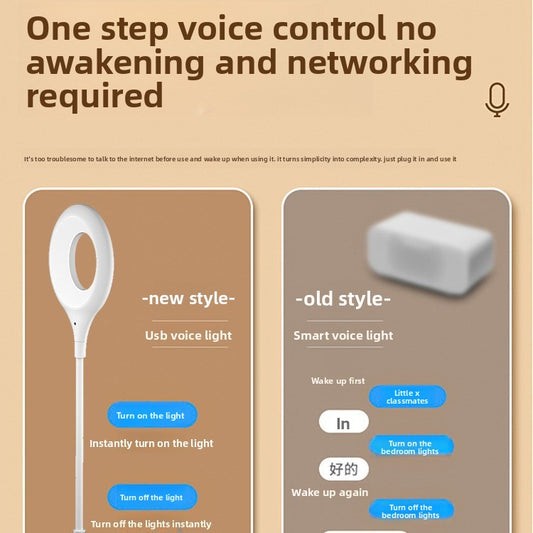 Smart USB LED Voice Control Bedside Night Light