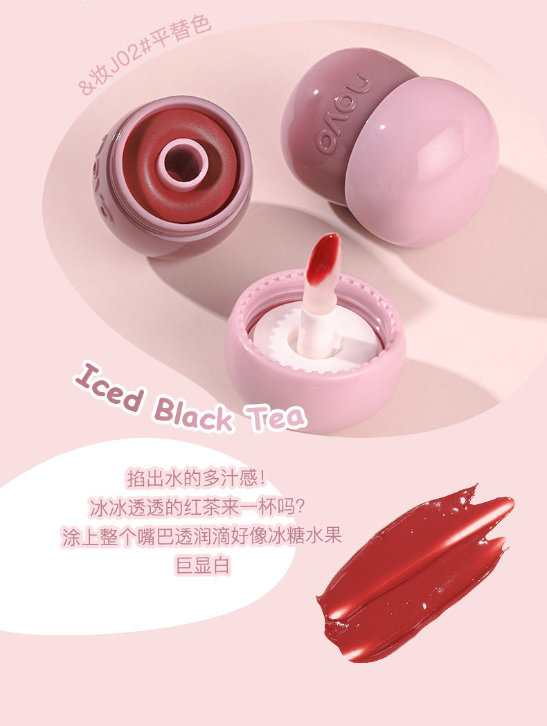 NOVO Little Mushroom Milk Jar Lip Mud Lip Jelly Velvet Matte Waterproof Lipstick Not Easy To Fade Non-stick Cup Lipstick Makeup