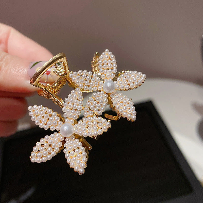 Pearl Large Star Clip Hair Clip Korea ins Fashionable Light Luxury Shark Clip Hair Claw Back of Head Side Hair Accessory for Women