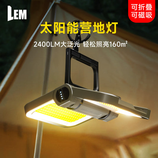 LEM Outdoor Camping Lantern Rechargeable Long Battery Life Solar Emergency Light Home Power Outage Backup Magic Lighting Lamp