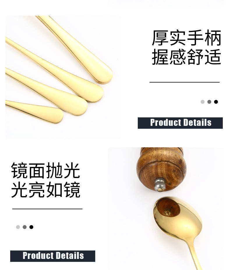 tableware set Stainless Steel Tableware1010Series Western Dining Rack Knife Fork Spoon24Set of Color Boxes
