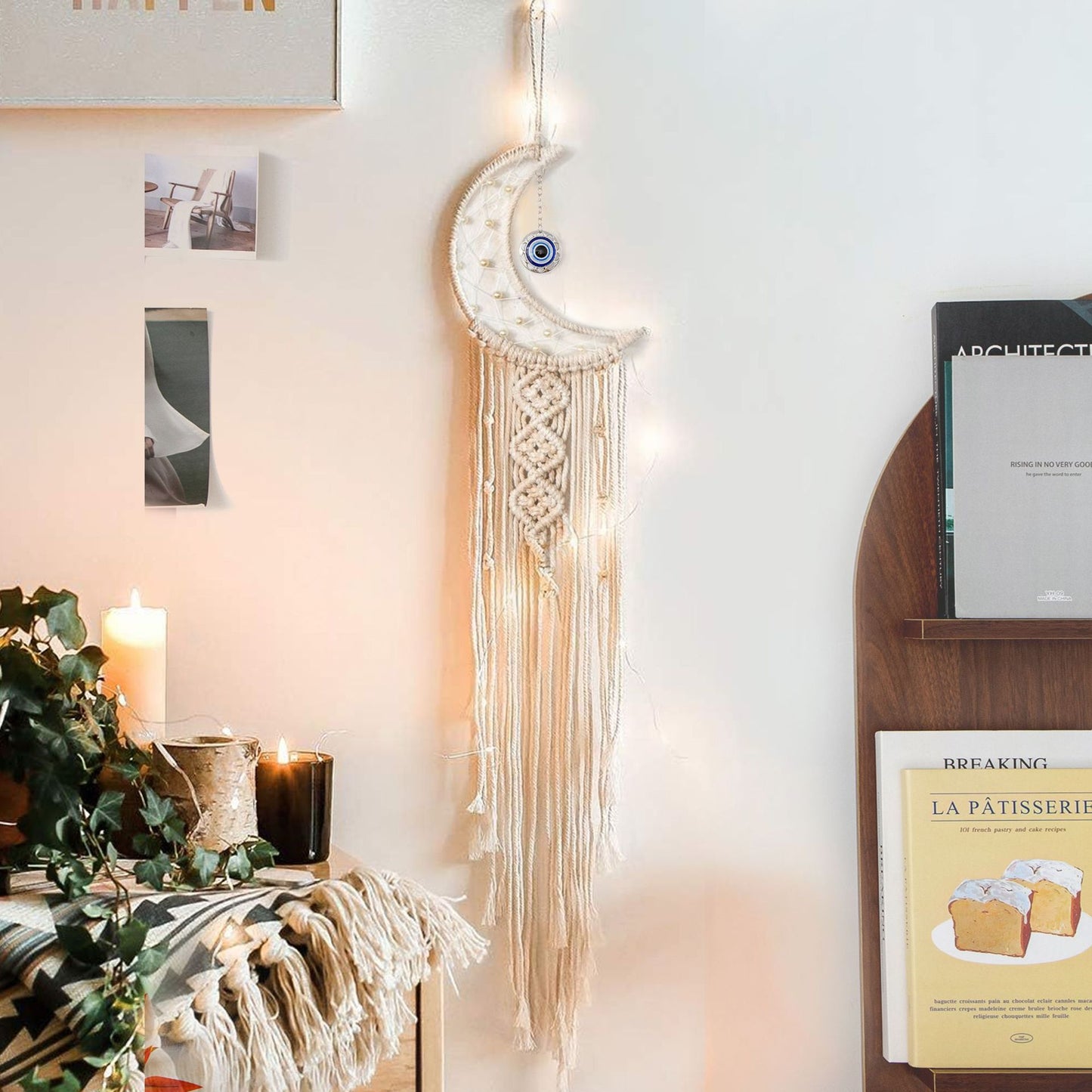 Cross-Border Hot-Selling European Style Artificial Woven Cotton Rope Tapestry Tassel Home Wall Hanging Decoration Soft Furnishing Collection Wholesale