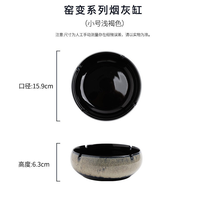Large Ashtray Creative Personality Ceramic Ashtray Home Retro Chinese Style Living Room Light Luxury Office Trendy Ashtray