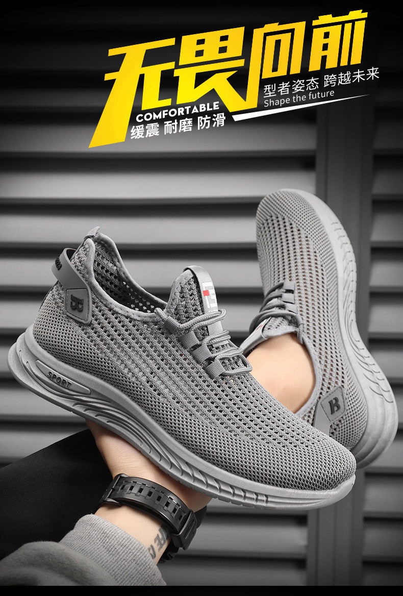 2024Wholesale Dropshipping Casual Sports Shoes Lightweight Breathable Trendy Men's Shoes Summer New Soft Sole Round Toe