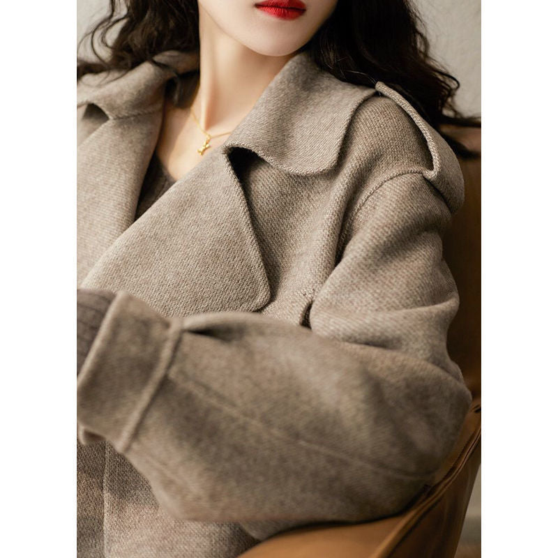 Hepburn Style New Woolen Suit for Women British Style Autumn Winter Petite Chic Versatile Loose French Short Coat