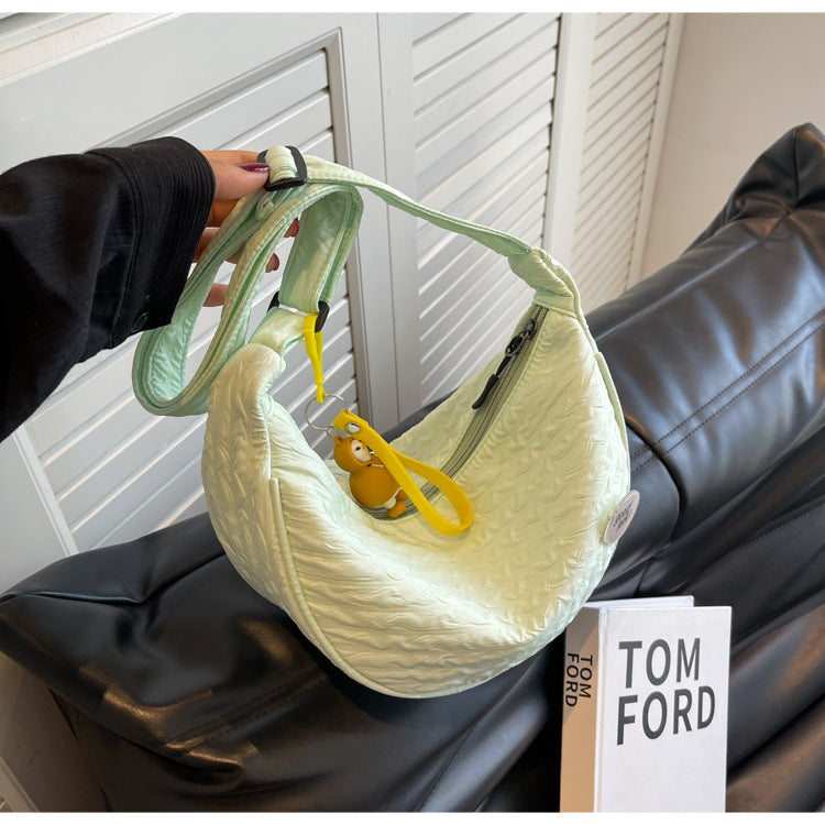 Cute and Versatile Niche Canvas Small Bag for Women2023New Women's Bag Korean Version Crossbody Bag Fashion Single Shoulder Dumpling Bag