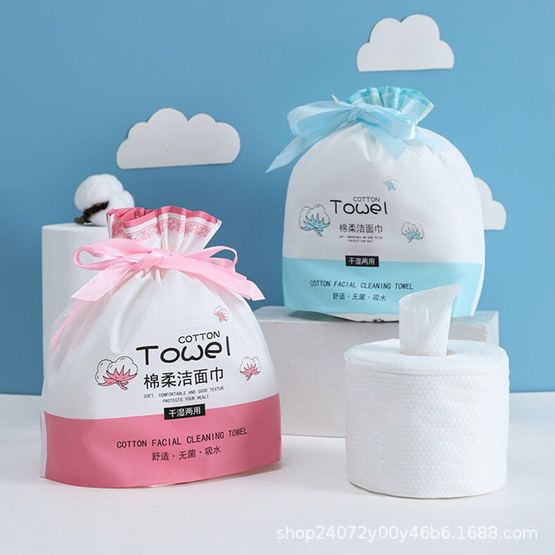 Face Towel Disposable Cleansing Towel Pearl Pattern Cotton Soft Towel Thickened Facial Towel Makeup Cotton Dual-use Makeup Remover Cotton Wet Wipes