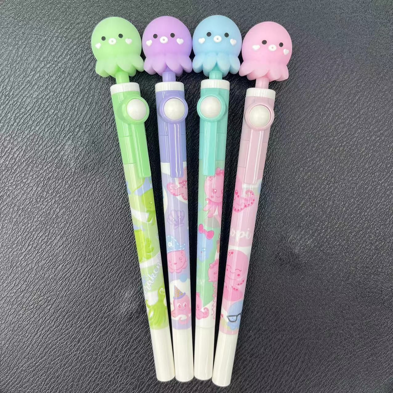 Factory Direct Sale Patrick SpongeBob SquarePants Rotating Pen Cute Gel Pen with Rotating Beads High-Value Student Stress Relief Pen