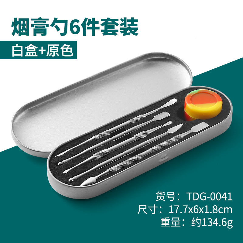 Manufacturer Wholesale Stainless Steel Tobacco Spoon Set Cleaning Pipe Tools Carving Tools Tobacco Spoon Tools Cross-Border In Stock