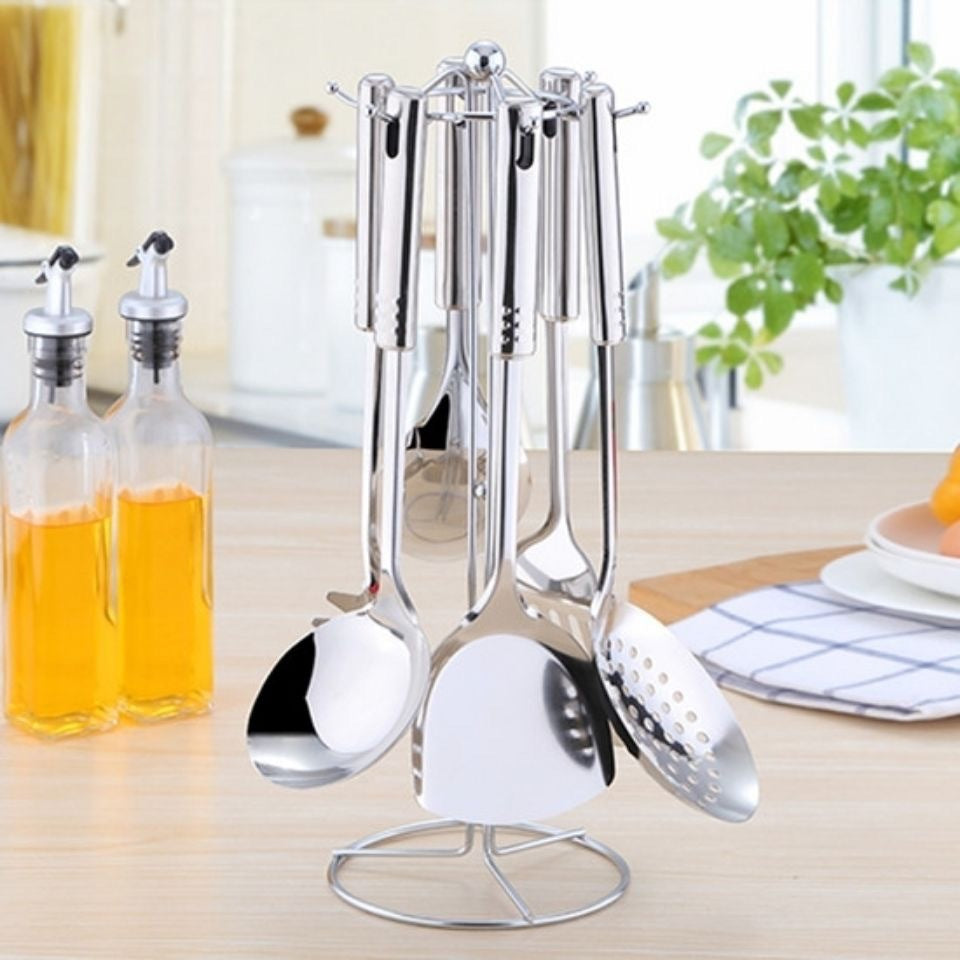 Kitchen Storage Rack Utensil Holder Spatula Spoon Hanging Rack Pot Spatula Holder Soup Spoon Spatula Draining Rack Household Hook Rack Floor-standing