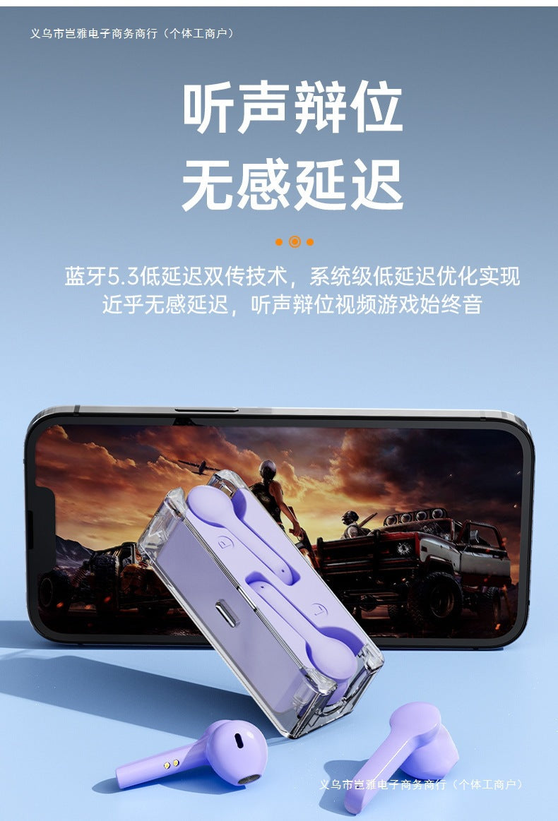 2025Binaural Wireless True Bluetooth Earbuds with Touch Control33New Noise-Cancelling Gaming Private Model Transparent