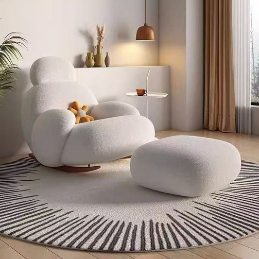 Rest Area Lazy Sofa Chair Can Be Used for Two or One Person Nordic Style ins Comfortable Rocking Chair for Living Room, Balcony, Bedroom, Home Use