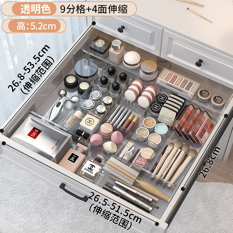 Drawer Divider Storage Box Expandable Dressing Table Cosmetics Kitchen Tableware Desktop Miscellaneous Organizer Box