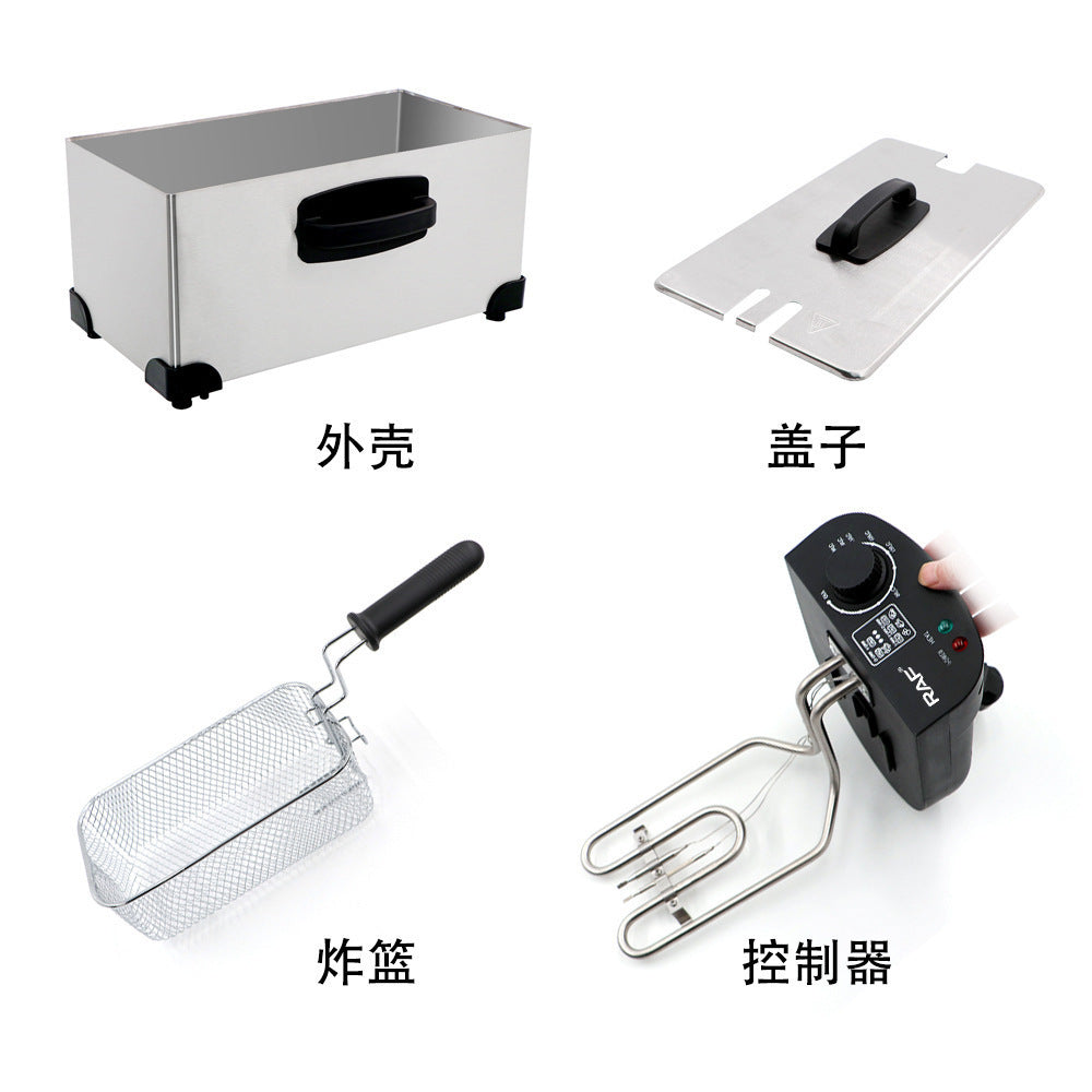 Beauty and Fashion110V Fryer for Home Use Small Electric Fryer Electric Fryer Commercial Use for Fried Dough Sticks and French Fries Machine for Street Vending Fried Skewers Pot Constant Temperature