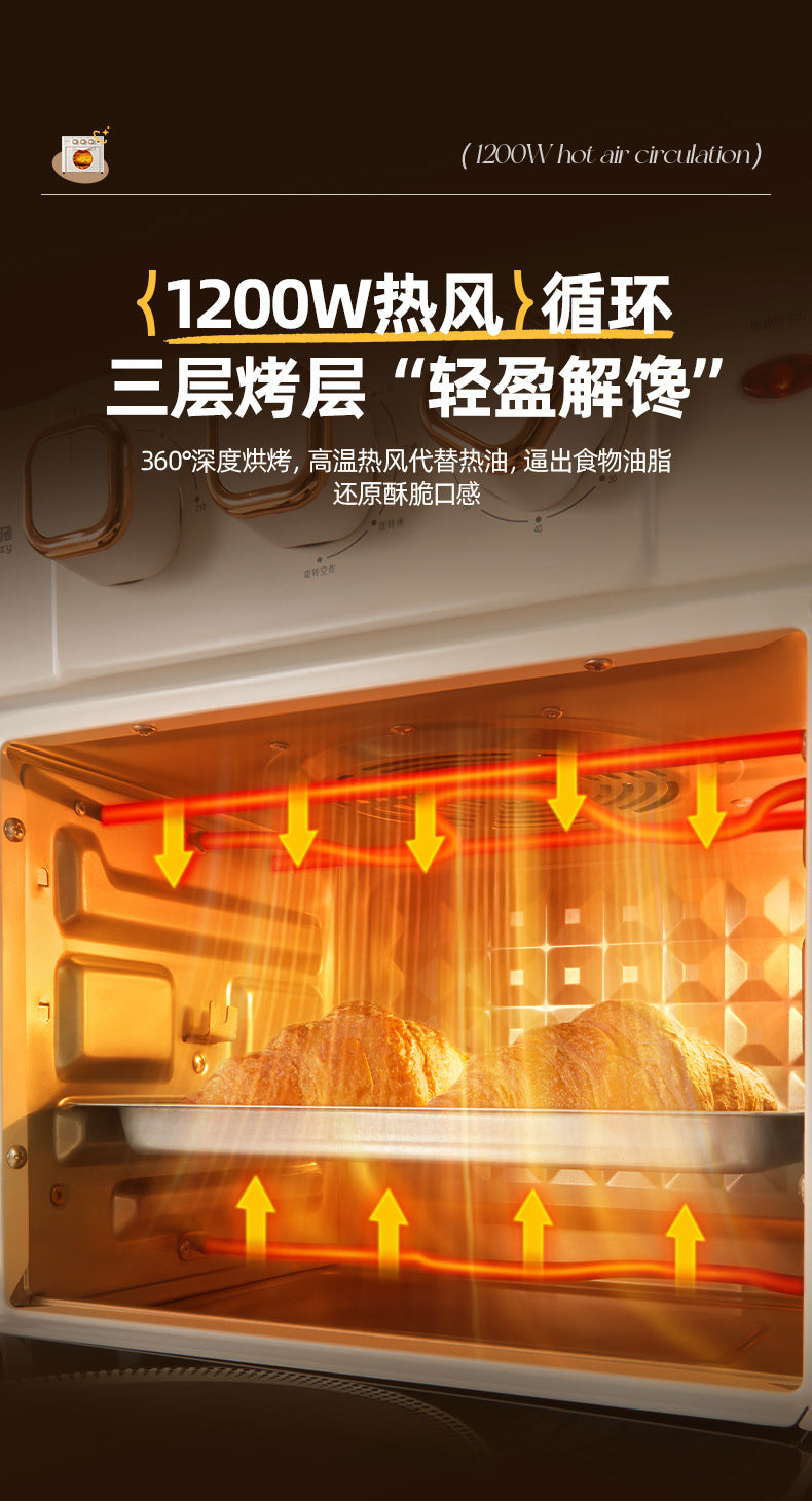 Xiaobei Pig Electric Oven for Home Use18Large Capacity Multifunctional Air Fryer Oven 2-in-1 Gift Wholesale