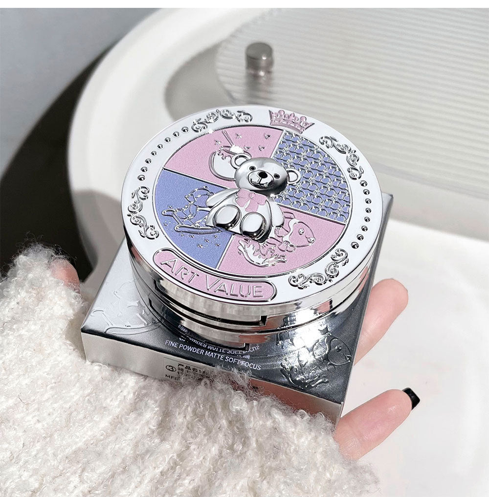 ART VALUE Bear Knight Soft Focus Powder Setting Powder Oil Control Long-lasting Waterproof Sweatproof Mom's Good Skin A44