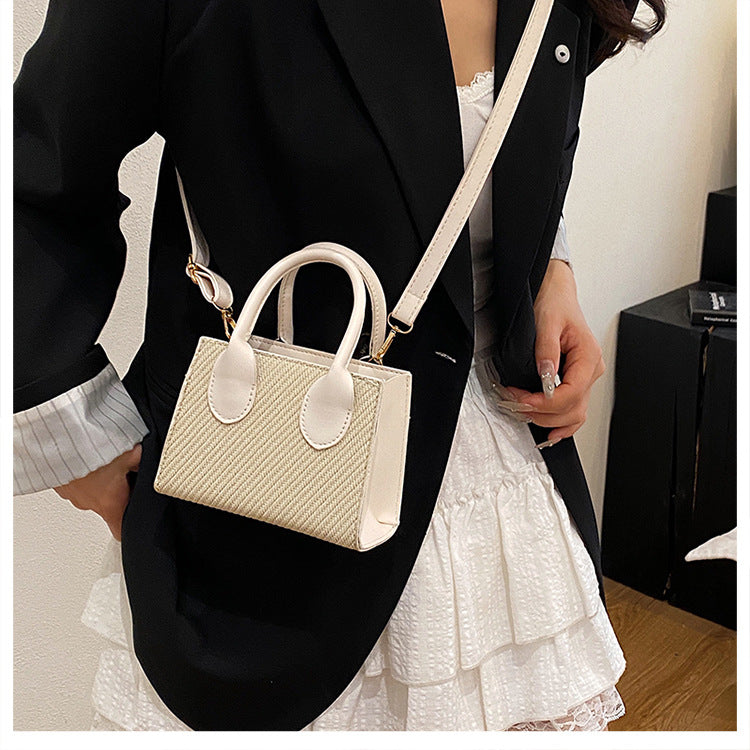 Korean Style Simple Crossbody Personality Small Square Bag2024Summer new style casual stylish single-shoulder bag corduroy handbag