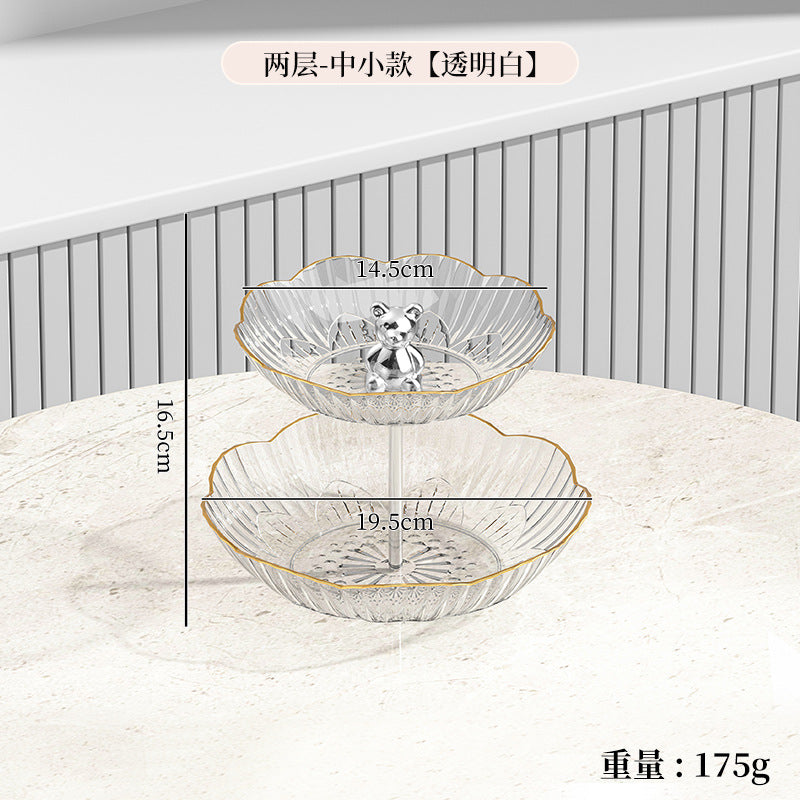 Multi-layer Fruit Plate High-end Luxury Style Home Living Room Snacks Nuts Candy Dried Fruits Fruit Plate Tea Pastry Dessert Plate