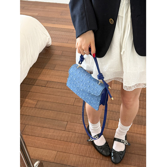 Simple Solid Color Trendy Fashionable Handbag2025Summer New Casual Elegant Single Shoulder Crossbody Small Square Bag for Women