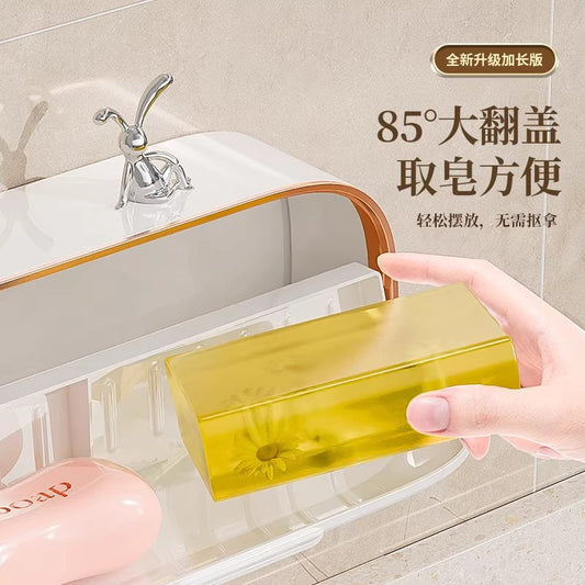 Cross-Border Hot-Selling Soap Holder Wall-Mounted Light Luxury Soap Holder Rack No-Drill Soap Box Draining Laundry Soap Box Convenient