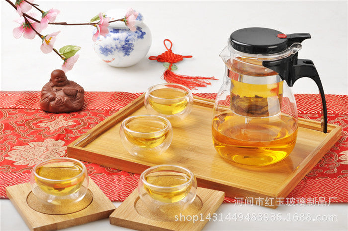 Wholesale High Borosilicate Glass Elegant Cup Heat-Resistant Glass Filter Teapot Detachable Washable Tea Brewing Pot Tea Infuser Exquisite