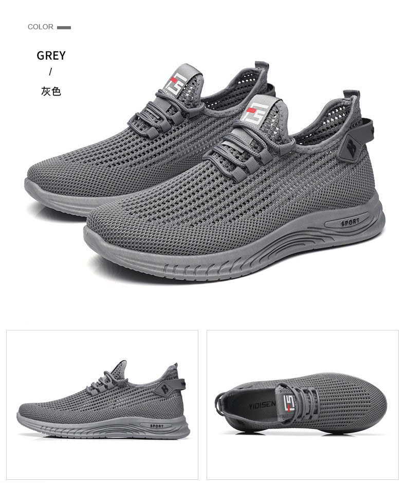 2024Wholesale Dropshipping Casual Sports Shoes Lightweight Breathable Trendy Men's Shoes Summer New Soft Sole Round Toe