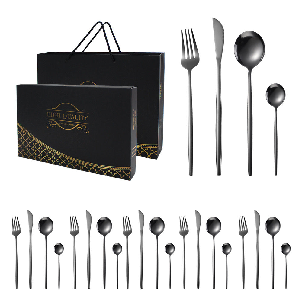 24 pcs stainless steel knife fork and spoon set cutlery set