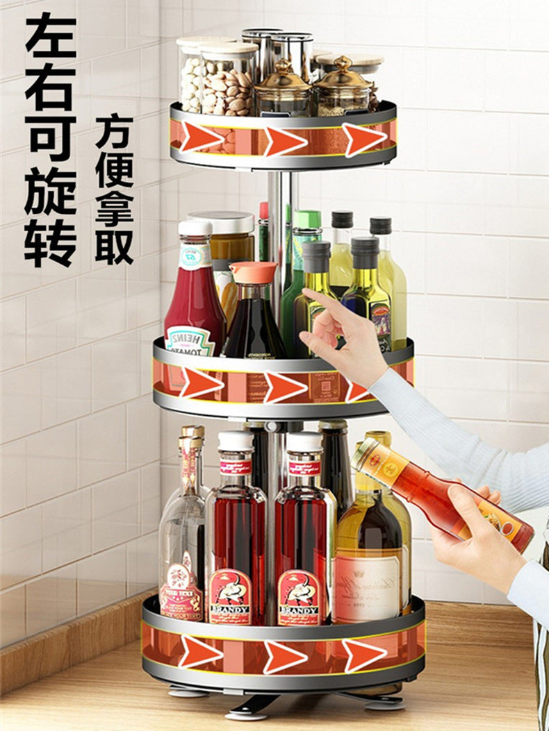 Kitchen Rotating Spice Rack Kitchen Countertop Supplies Seasoning Storage Rack360Rotating Kitchen Storage Rack Organizer