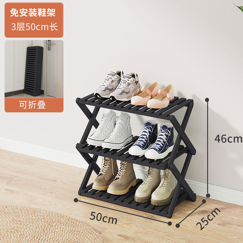 Shoe Rack Multi-layer Household Folding Doorway Storage Shoe Rack Dormitory Space-saving Simple Layered Partition Shoe Rack
